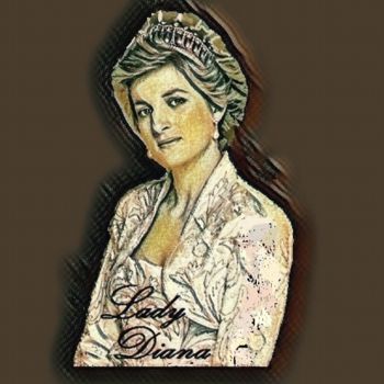 Arts numériques intitulée "Lady Diana." par Antonio Romano, Œuvre d'art originale, Peinture numérique