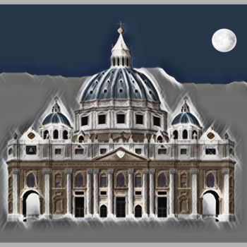 Digital Arts titled "Basilica di San Pie…" by Antonio Romano, Original Artwork, Digital Painting