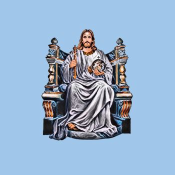Digitale Kunst mit dem Titel "Il Cristo in Trono." von Antonio Romano, Original-Kunstwerk, Digitale Malerei