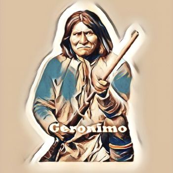 Digitale Kunst mit dem Titel "Goyaalè: Geronimo." von Antonio Romano, Original-Kunstwerk, Digitale Malerei