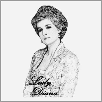 Σχέδιο με τίτλο "Lady Diana Principe…" από Antonio Romano, Αυθεντικά έργα τέχνης, Μολύβι