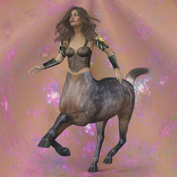 Arte digitale intitolato "Centauro Donna." da Antonio Romano, Opera d'arte originale, Pittura digitale