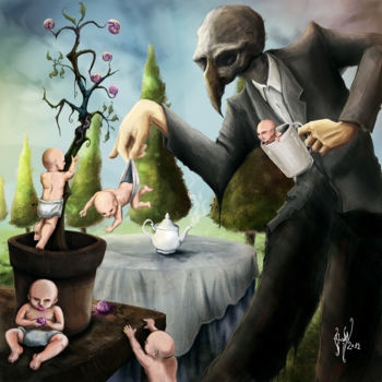 Digital Arts titled "Tea Party" by Alan Cassiano, Original Artwork, Digital Painting