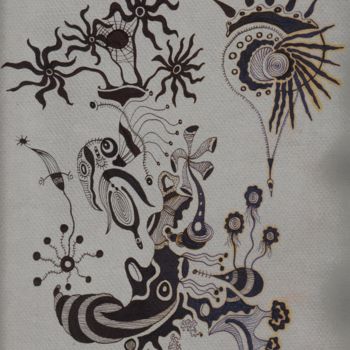 Pintura titulada "esperanza-bajo-un-s…" por Godié, Obra de arte original, Tinta