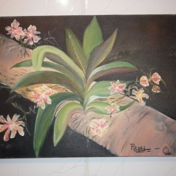 Painting titled "Planta da orquideas" by Cida Picoli, Original Artwork