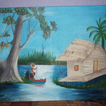Painting titled "Pescador" by Cida Picoli, Original Artwork