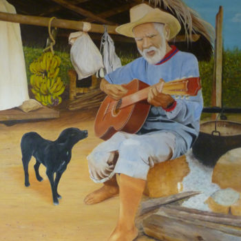 Painting titled "Colombian Peasant" by Mito, Original Artwork, Oil