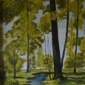 Painting titled "Woods" by Mito, Original Artwork, Oil
