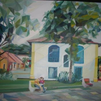 Painting titled "Paisagem de Itanhaem" by Roseli Avila Peres, Original Artwork, Oil