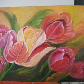 Painting titled "FLORAL" by Roseli Avila Peres, Original Artwork, Oil