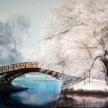 Painting titled "Paysage d'hiver" by André Teyssier, Original Artwork