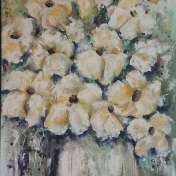 Painting titled "Flores" by Semini Kwsta, Original Artwork, Acrylic