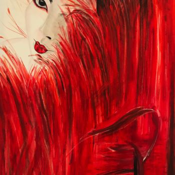Painting titled "Haiku - Red" by Arteviva, Original Artwork
