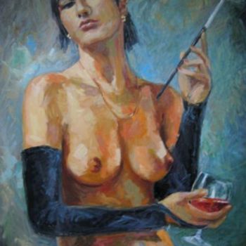 Painting titled "Cabaret - Photo, Co…" by Gheorghe Iergucz, Original Artwork, Oil