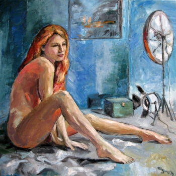 Painting titled "In Studio Photo - P…" by Gheorghe Iergucz, Original Artwork, Oil