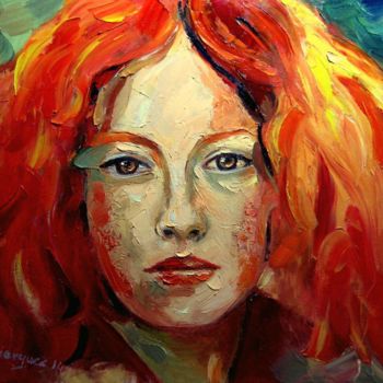 Painting titled "Zuza - Photo, Color…" by Gheorghe Iergucz, Original Artwork, Oil