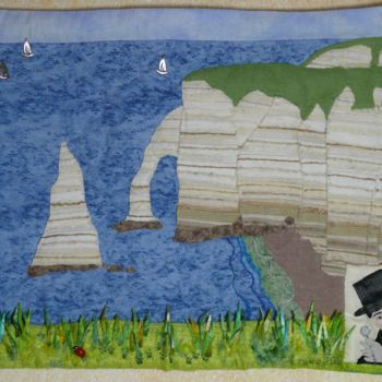 Art textile intitulée "L'aiguille Creuse" par Laure Vergne, Œuvre d'art originale, Tissu
