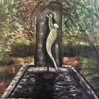 绘画 标题为“Fountain in the Ser…” 由Daciana, 原创艺术品, 油 安装在木质担架架上