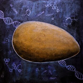 Картина под названием "Primordial egg, ori…" - Daciana, Подлинное произведение искусства, Акрил