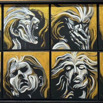 Painting titled "Emotions" by Daciana, Original Artwork, Acrylic Mounted on Wood Stretcher frame