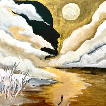 Malarstwo zatytułowany „Sands of time” autorstwa Daciana, Oryginalna praca, Akryl Zamontowany na Drewniana rama noszy