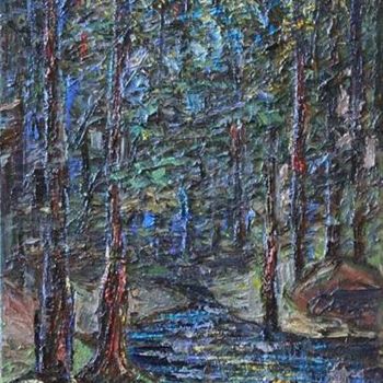 Pittura intitolato "Dark forest" da Artgallerybulgaria, Opera d'arte originale, Olio