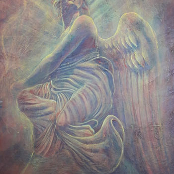 Pittura intitolato "The Angel of Liberty" da Artgallerybulgaria, Opera d'arte originale, Acrilico