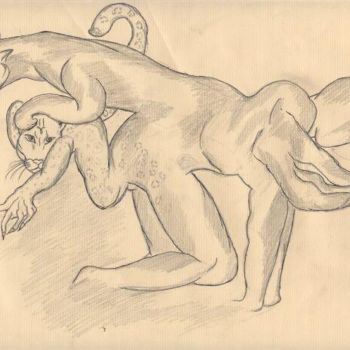 Drawing titled "felino" by Gée, Original Artwork, Other