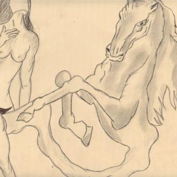 Drawing titled "el hija del caballo" by Gée, Original Artwork, Other