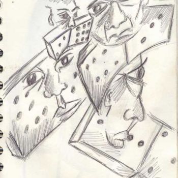 Drawing titled "Dominos" by Gée, Original Artwork, Other