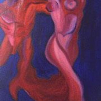 Pintura titulada "Adan et Eve" por Gée, Obra de arte original, Oleo