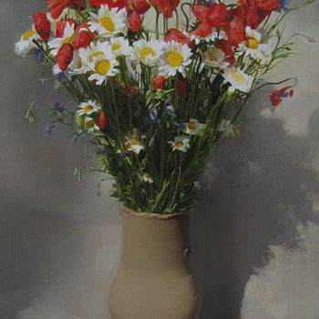 Painting titled "Українська вишиванка" by Gelena Pavlenko, Original Artwork, Oil