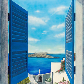 Картина под названием "Grecia acrilico su…" - Gianfranco Massarenti, Подлинное произведение искусства, Акрил