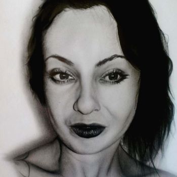 Drawing titled "Żona" by Kamil Gogolinski, Original Artwork, Graphite