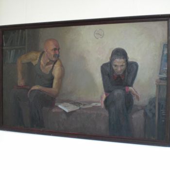 Malerei mit dem Titel "Father and son.jpg" von Artgoldmax, Original-Kunstwerk, Öl