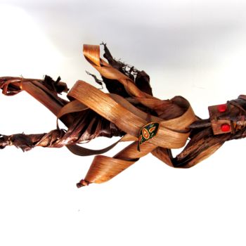 Sculpture titled "O Caminhante" by Wellington Barros, Original Artwork, Wood