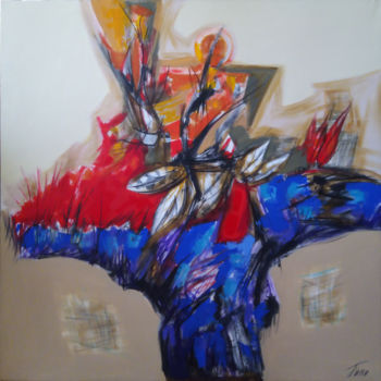 Painting titled "Tree of Life" by Arthur Avalyan, Original Artwork, Oil Mounted on Wood Stretcher frame
