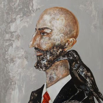 Painting titled "Mr. Alfred and his…" by Arthur Avalyan, Original Artwork, Oil
