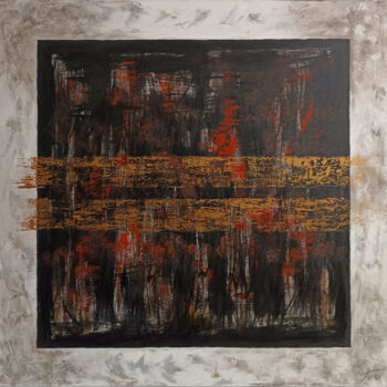 제목이 "Quadrate"인 미술작품 Arthur Avalyan로, 원작, 기름 나무 들것 프레임에 장착됨