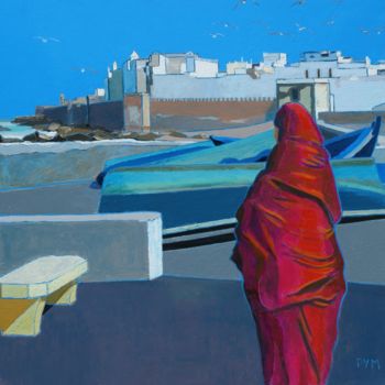 Painting titled "Remparts d'Essaouira" by Yves Marie Puybertier, Original Artwork, Oil