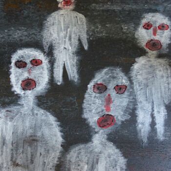 Peinture intitulée "Mes amis fantômes" par Arthurine Vincent, Œuvre d'art originale, Acrylique Monté sur Châssis en bois
