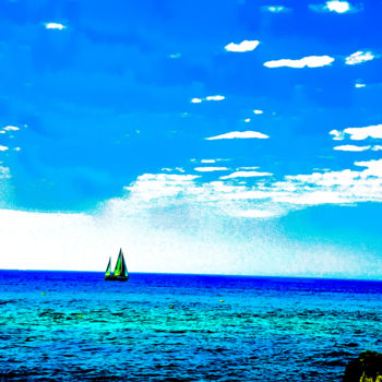 "Yacht in Ocean Impr…" başlıklı Fotoğraf Idaver / Idawer tarafından, Orijinal sanat, Dijital Fotoğrafçılık