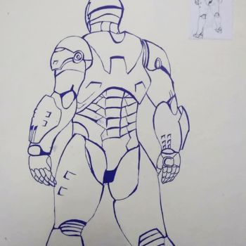 "Iron man" başlıklı Resim Artified__15 tarafından, Orijinal sanat, Tükenmez kalem
