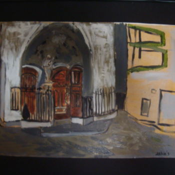 Painting titled "the door of St Pier…" by Sarah Artin'S, Original Artwork