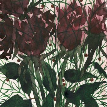 Картина под названием "Bouquet of roses" - Indira Yartsev, Подлинное произведение искусства, Масло