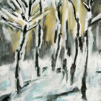 Painting titled "Winter" by Indira Yartsev, Original Artwork, Oil