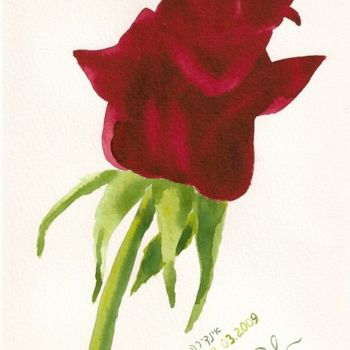 Картина под названием "Rose" - Indira Yartsev, Подлинное произведение искусства, Масло