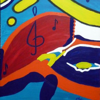 Картина под названием "Music in the Garden…" - Indira Yartsev, Подлинное произведение искусства, Масло