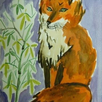 Malerei mit dem Titel "Fox" von Indira Yartsev, Original-Kunstwerk