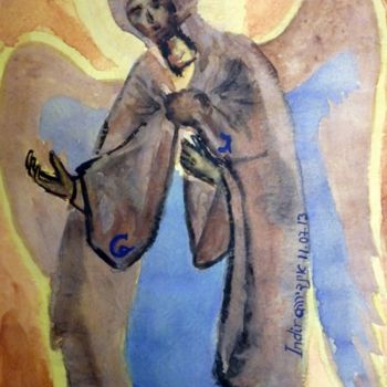 Malerei mit dem Titel "Angel Gabriel" von Indira Yartsev, Original-Kunstwerk
